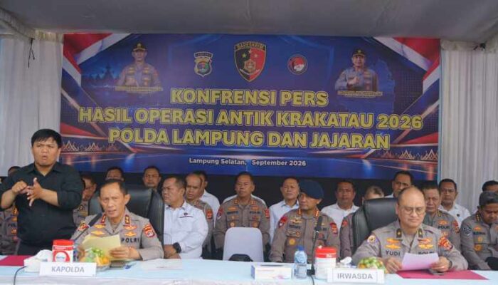 Polda Lampung Ringkus 530 Tersangka Narkoba dan Sita 85,9 Kg Sabu Selama Operasi Antik 2026
