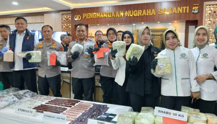 Polda Lampung Bongkar 89 Sabu Jaringan Narkoba Internasional Senilai Rp 191 Miliar