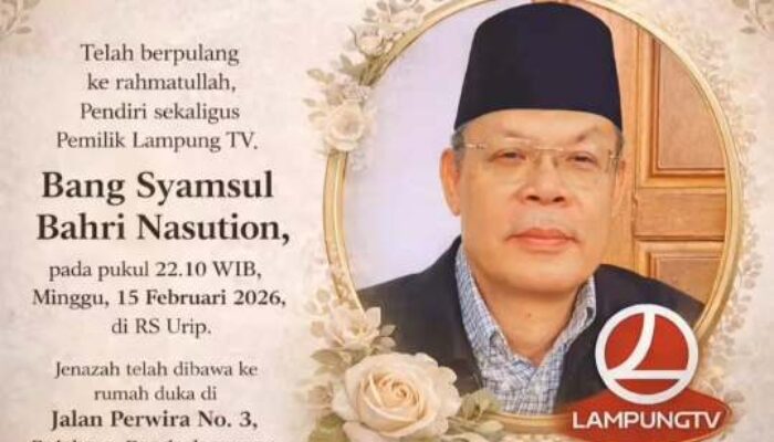 Pemimpin Redaksi Lampung TV Tutup Usia