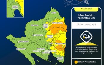 BMKG Perkirakan Cuaca Pagi Ini Jumat 17 April 2026 Sampai Pukul 10.00 WIB