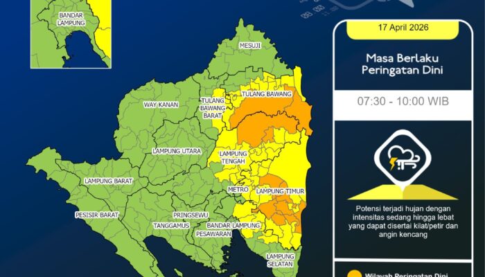 BMKG Perkirakan Cuaca Pagi Ini Jumat 17 April 2026 Sampai Pukul 10.00 WIB