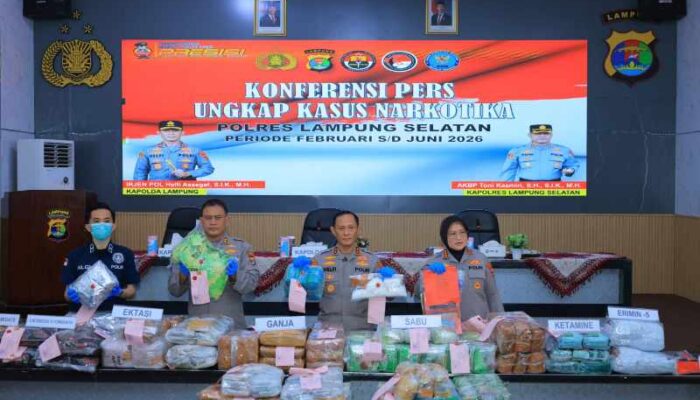 Polda Lampung Ungkap 17 Kasus Narkotika, Sita 179,5 Kg Sabu dan Selamatkan 948 Ribu Jiwa